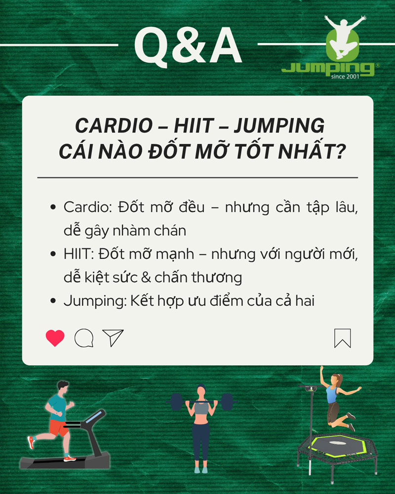 Cardio – Hiit – Jumping cái nào đốt mỡ tốt nhất?